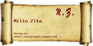 Milin Zita névjegykártya